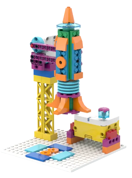 Rakete aus LEGO® Education SPIKE, gebaut im Robotik-Kurs